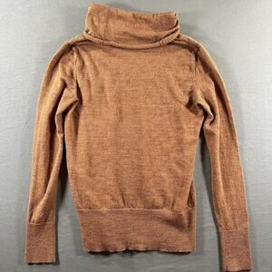 Camaïeu Brown Solid Knit Turtleneck Long Sleeve Pullover Sweater Women’s M